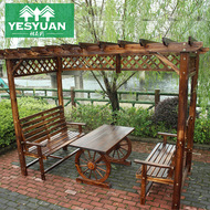 Yisenyuan nho giá chống ăn mòn nhà gỗ gazebo gỗ rắn hoa đứng đồ gỗ ngoài trời vườn bảng và ghế vườn leo nho