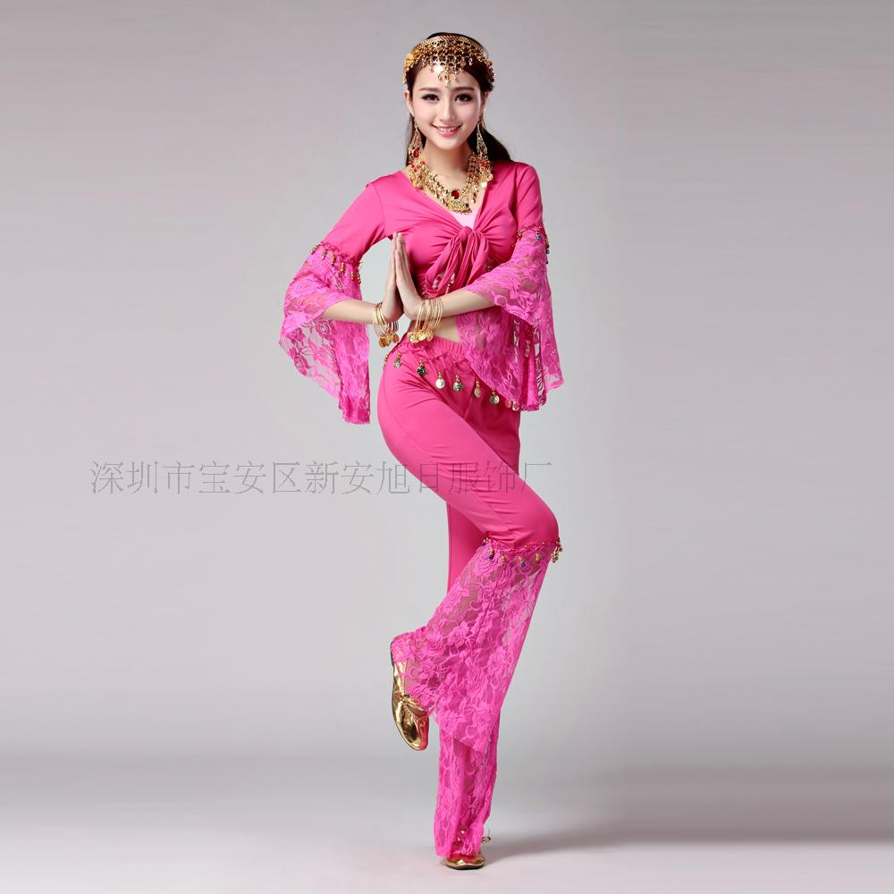  Belly Leather Dance Suit New Dress Practice Suit Indian Dance Play Out Suit