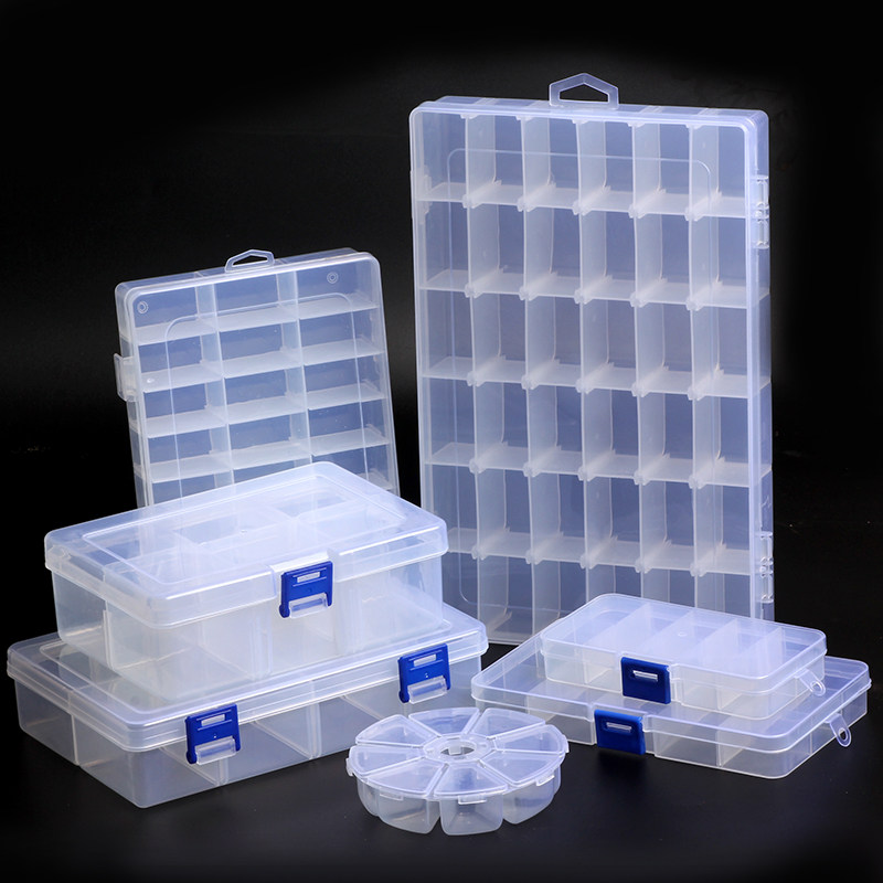 Tzu Crystal Cabinet Jewelery Loose Bead Containing Box Dogg Transparent Plastic Containing Box DIY Accessories Essay Play Classification Box