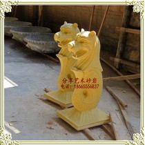 Share sandstone relief glass fiber reinforced plastic antique sandstone round sculpture garden park water spray sphinx fish tail indoor and outdoor decoration