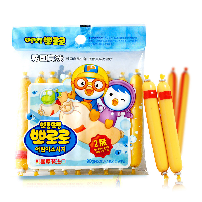 【天猫超市】韩国进口 宝噜噜DHA智慧鳕鱼肠90g 婴幼儿宝宝零食