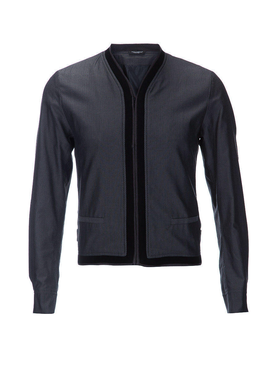 Dolce&Gabbana 深灰色V领几何图案长袖外套