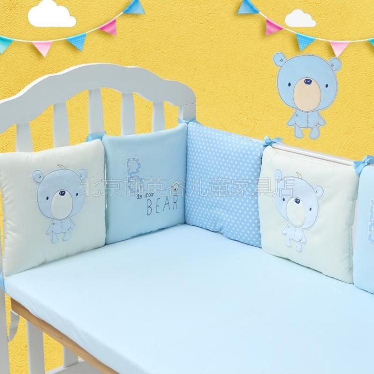 Foreign Trade Outlet France Crib Containment Segard Plus High Thickened Combined Free Blue Bb Little Bear Boy Girl