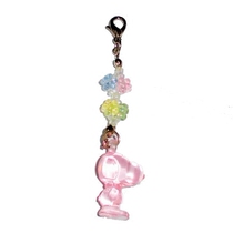 Japan PeanutsSnoopy Snoopy bag pendant zipper small pendant key chain (pink)
