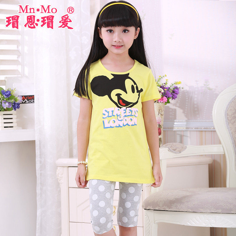 瑁恩瑁爱2016新款韩版童装女童运动套装女大中童装夏季休闲套装