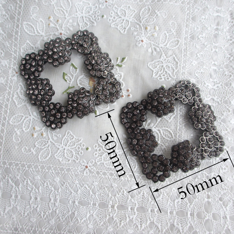 Korean Version New Flowers Purple A Drill Glass Drilling Shoes METAL SQUARE BUTTONS SHOES FLOWER SHOES BAG DECORATIONS REPAIR SHOES ACCESSORIES