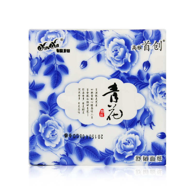 【天猫超市】银雅青花醇小方巾舒韧面巾纸 抽纸 30抽（3层）