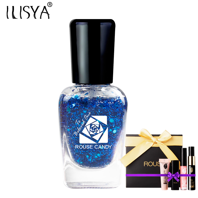 ILISYA水性可剥无毒指甲油指彩美甲 rouse candy神秘宝蓝色16ml
