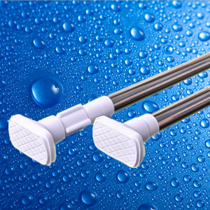 Punch-free thickened bathroom shower curtain rod telescopic door curtain shower rod installation simple curtain pole type clothes pole