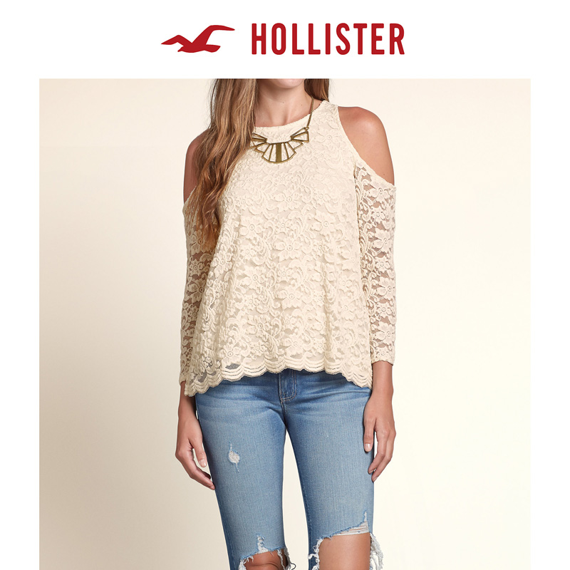 Hollister 蕾丝露肩上衣 女 94773