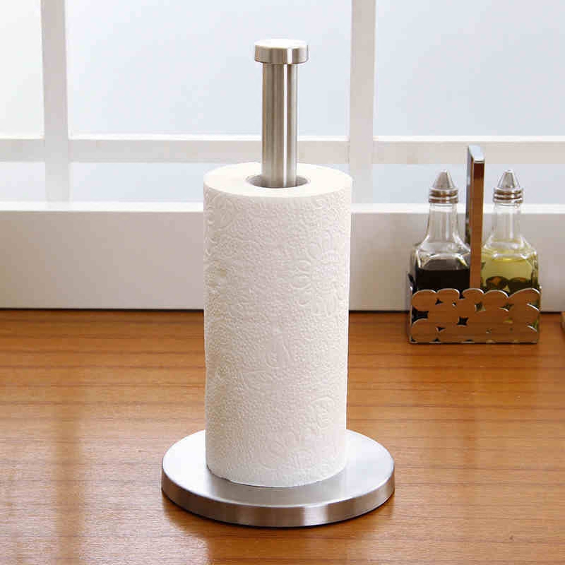 German Stainless Steel Kitchen Paper Towel Holder, Creative Vertical Restaurant Large Roll Paper Holder, Kitchen Paper Holder with Desktop Design