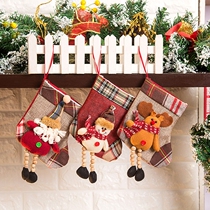Running deer Christmas tree decoration elk snowman Christmas socks gift bag Christmas stocking decoration