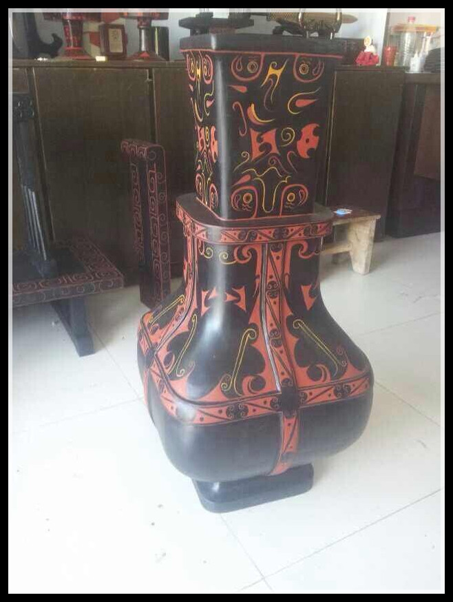 Extra-large Square Pot Imitation Antique Lacquer Wedding Video Prop Hotel Stay-at-home Swing needs to be customized