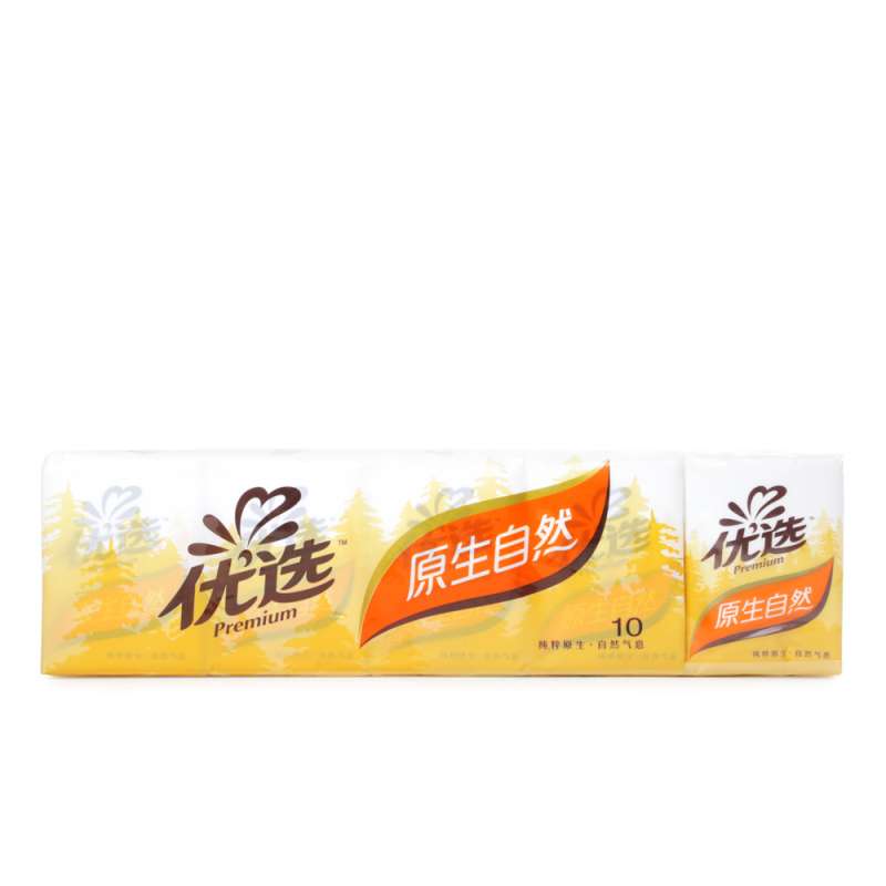 【苏宁易购】心相印 纸巾 优选系列原生自然两层纸手帕*10包