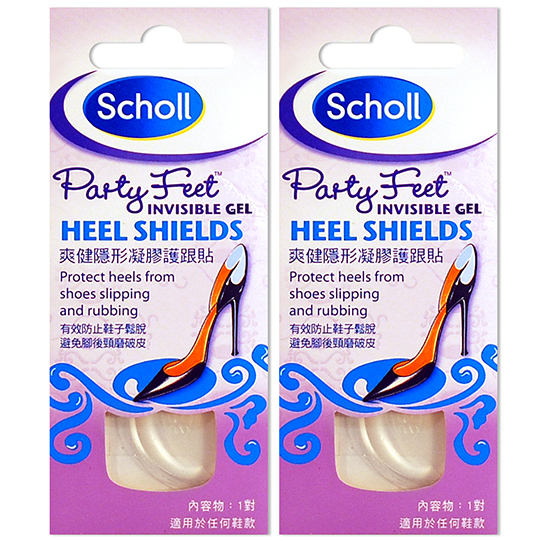 台湾官网直邮进口Scholl爽健-Partyfeet隐形舒适凝胶护跟贴（2入