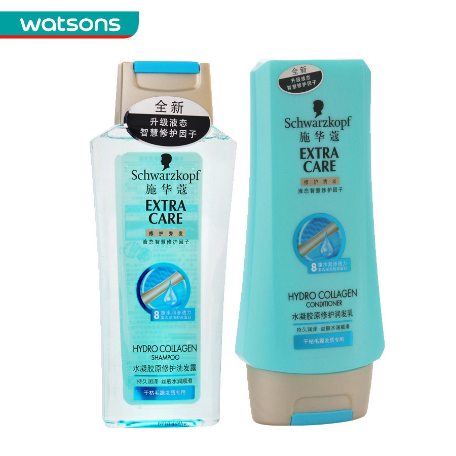 【屈臣氏】组合价 施华蔻水凝胶原修护洗发露200ml+润发乳200ml