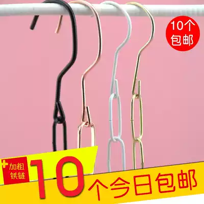 Customized metal clothing store adhesive hook iron strip display ring display ring hanging clothes hook floor stall C- shaped ring chain