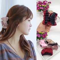Korean version of thread satin large bow clip shark clip ponytail clip headdress hair clip Korean version of hair clip