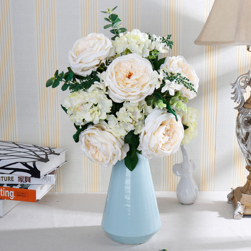 Usd 18 69 European Style Artificial Rose Flower Simulation Bouquet European Style Artificial Rose Flower Simulation Bouquet Large Arrangement Home Dining Table Coffee
