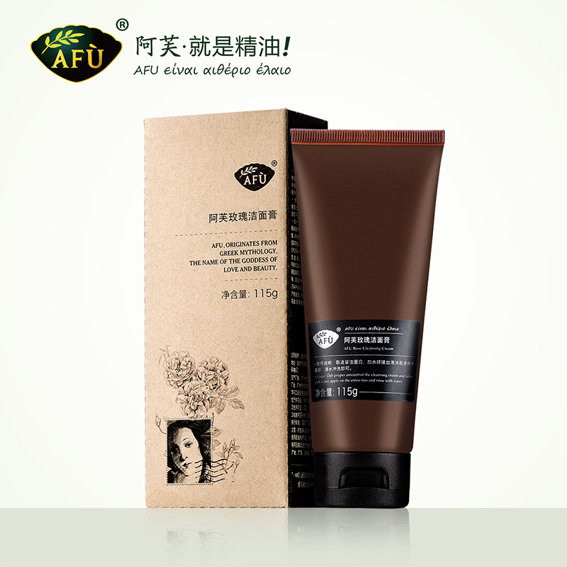 AFU阿芙玫瑰洁面膏115g 洗面奶女 深层清洁 补水温和去角质代谢