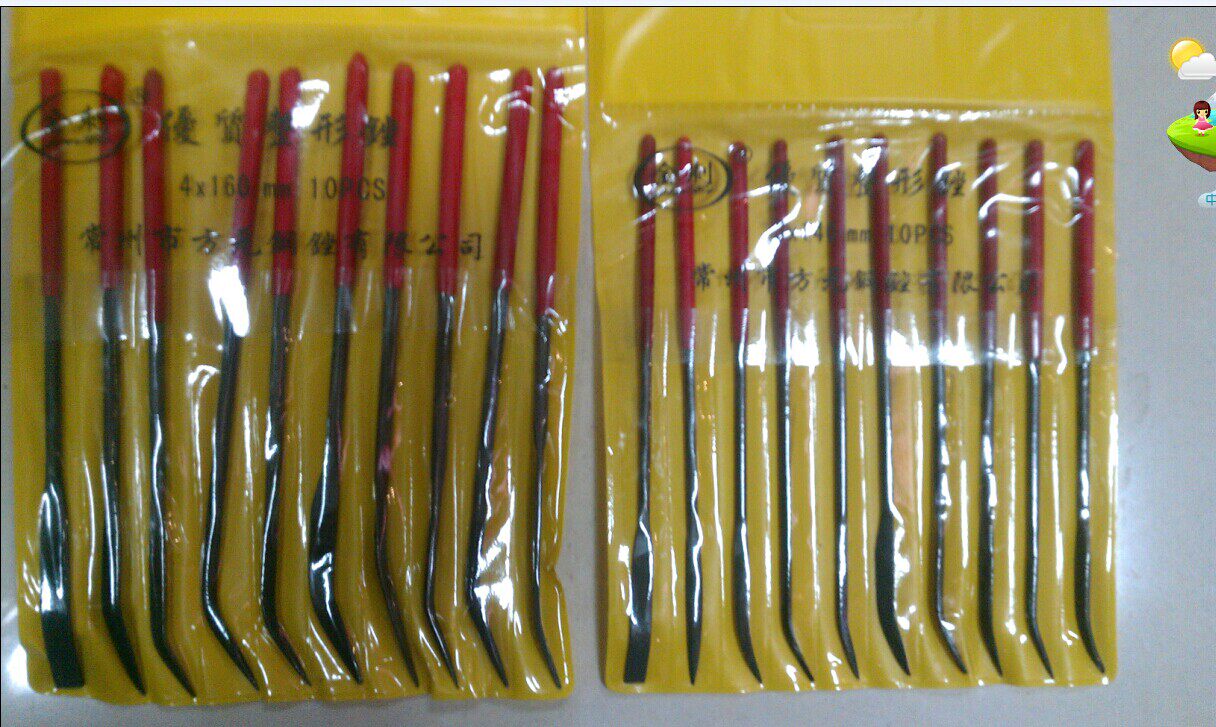 Golden Thorn red handle 3 4 5MM special-shaped file elbow Shijin file flat semicircular circle triangular square file and other ten shapes