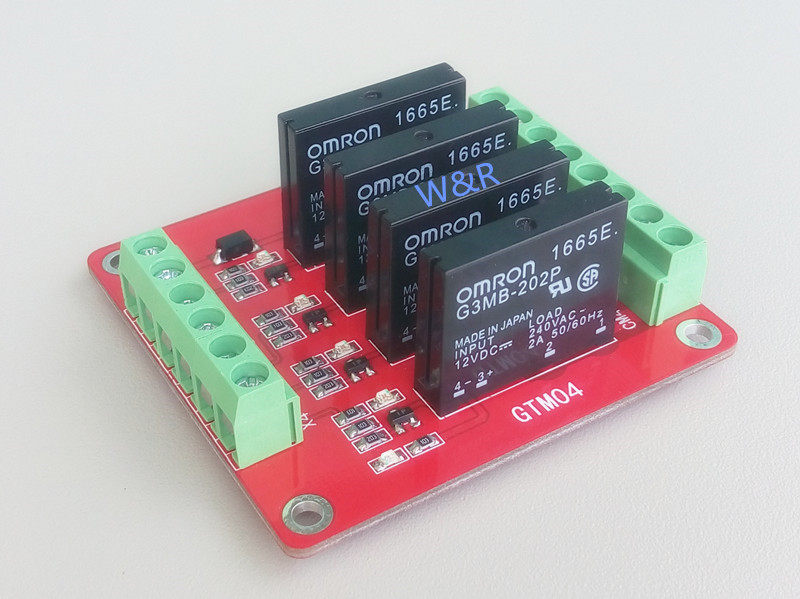 4-way solid state relay module expansion board high level trigger with fuse 5V 12V 24V optional