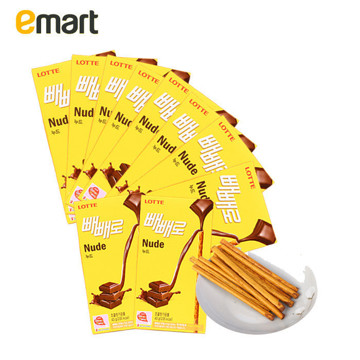 EMART易买得 韩国进口LOTTE乐天黄巧克力棒43g*10（代可可脂）