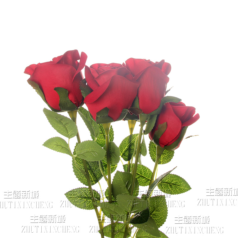 Emulation Large Rose Bouquet Decoration Fake Flowers Single Support Accessories Plastic Floral Silk Flower Wedding room Pendulum Photography Photo