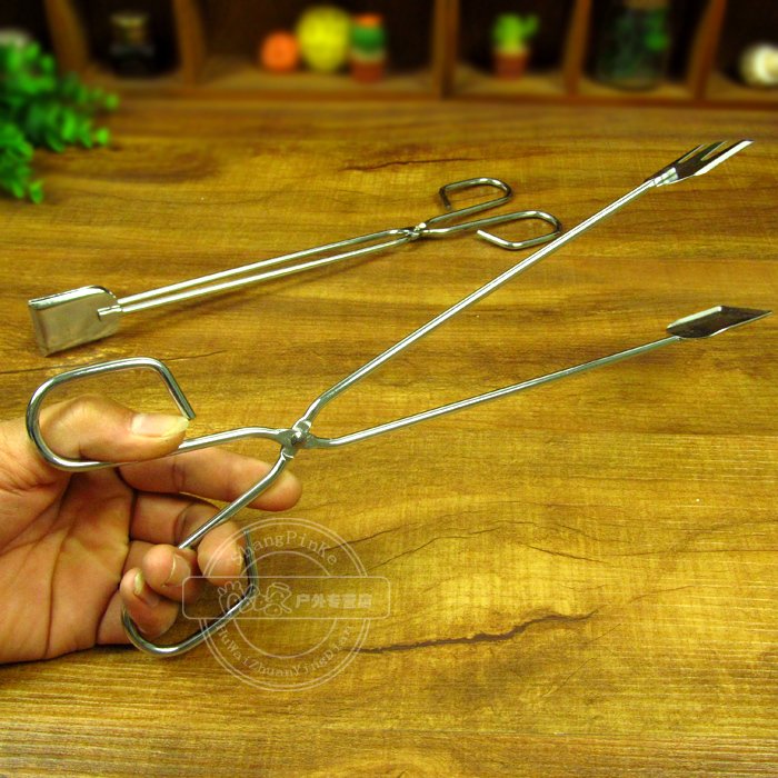 Lamb kebab stove wood charcoal clip charcoal clip fire tongs Grill meat clip Food clip Carbon clip extended