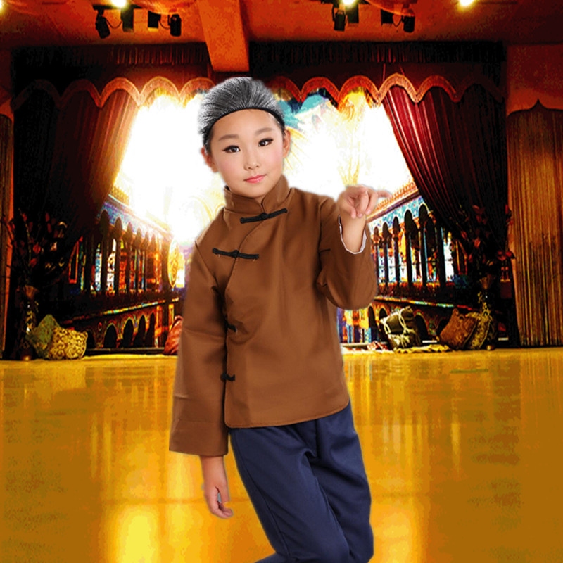 Children's revolutionary anti-Japanese performance costume Li grandma clothes old lady village girl performance clothes dance grandma costume