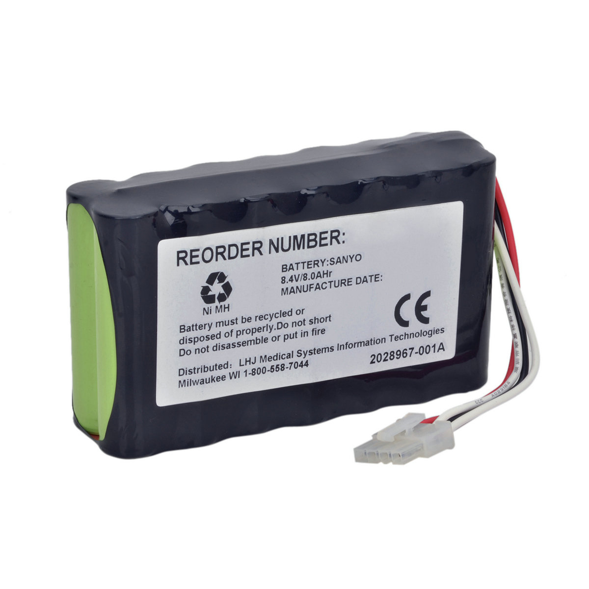 适用于通用 GE DASH 1800,2023227-001  电池