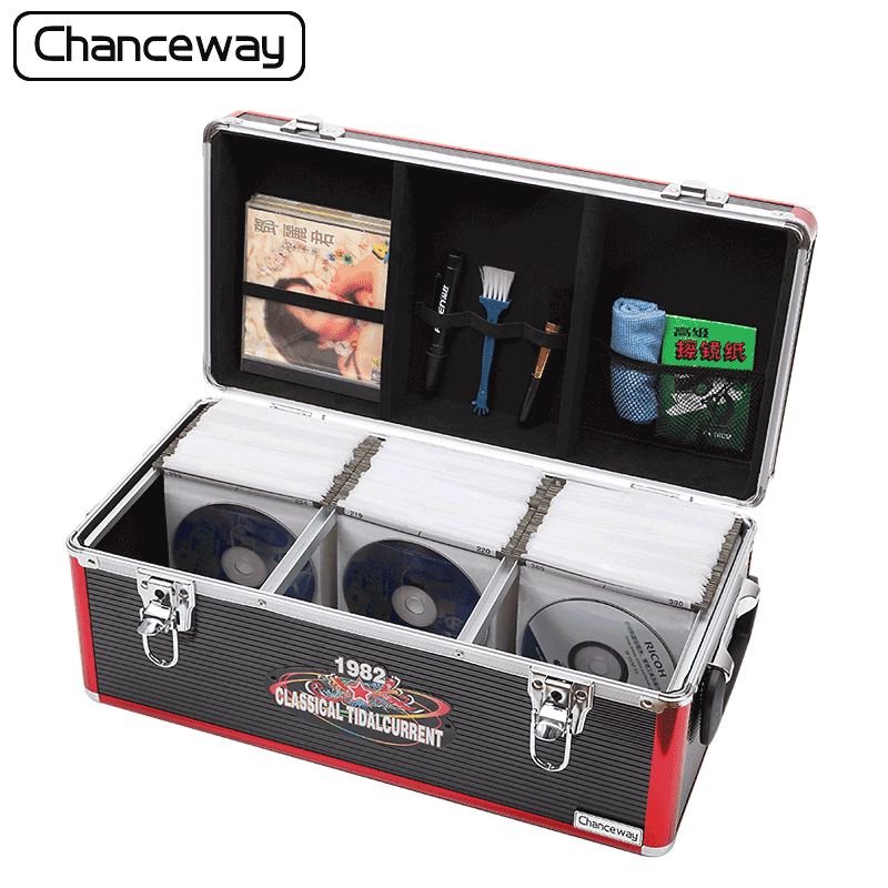Vinyl Record Cd Box Dvd Storage Disc Box Large Capacity Car Disc Disc With Lock Aluminum Alloy Cd Box