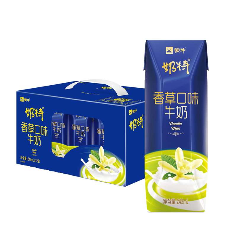蒙牛 奶特 香草口味 牛奶 243ml*12盒  苏宁自营，品质保证
