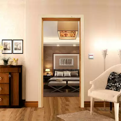 Customized solid wood fir logs indoor room plain door frame door cover environmentally friendly door cover window cover push glass kitchen and bathroom
