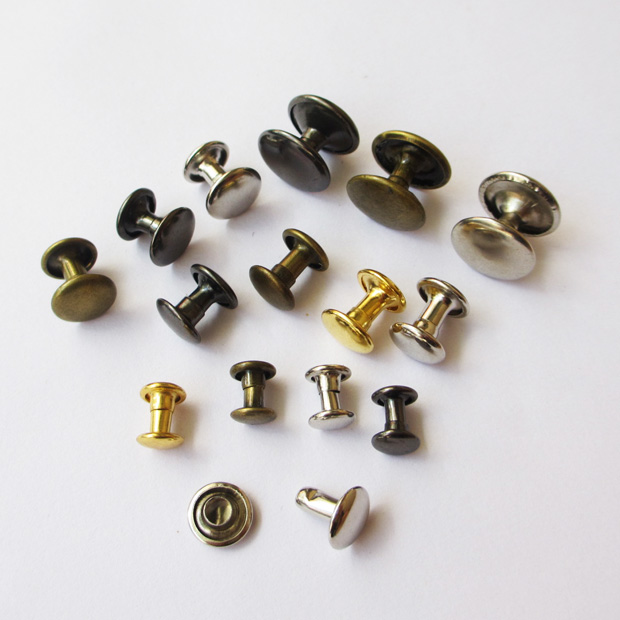 9mm-12mm Golden Silver Color Bifacial Flat Ram Nail Single Suit Bell Mouth Bag Strap strap DIY fixed flat ram