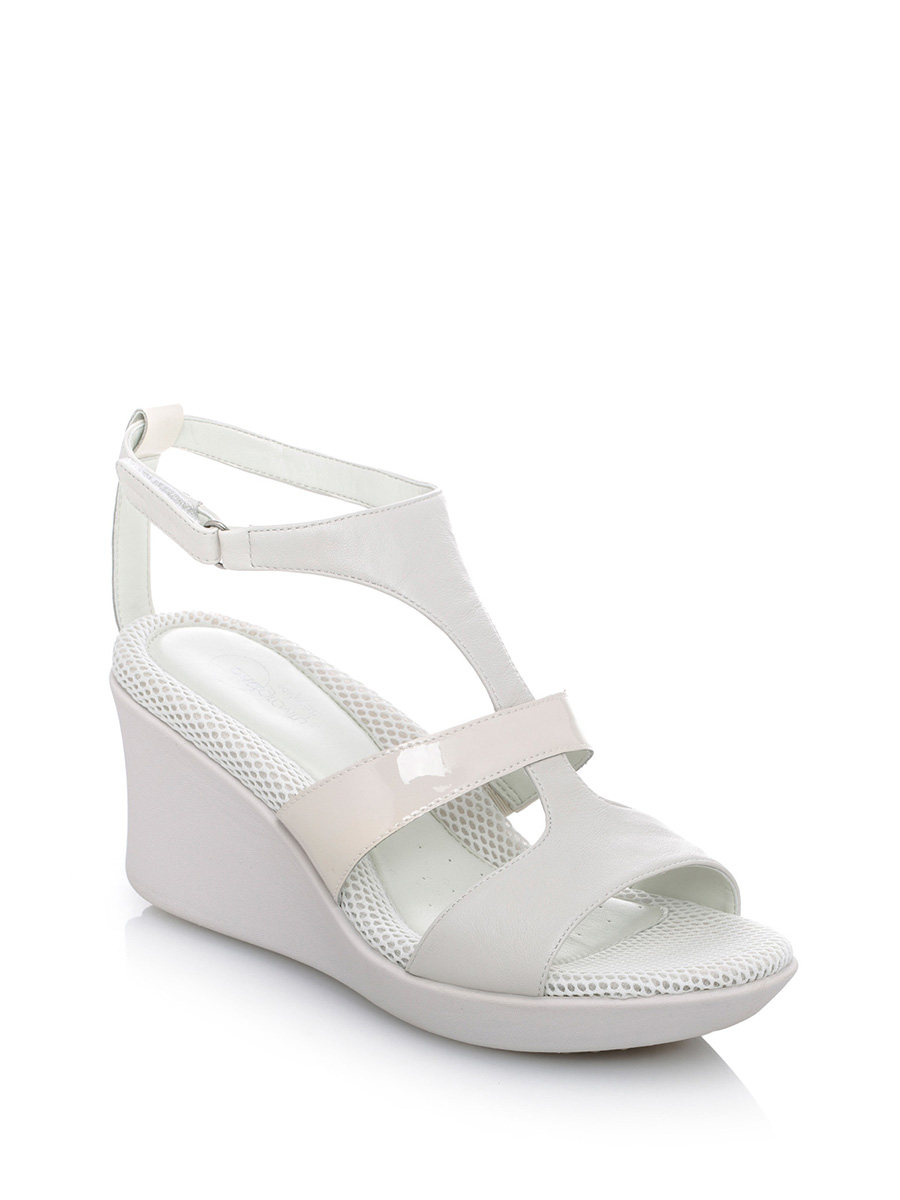 easy spirit 白色简约罗马坡跟凉鞋