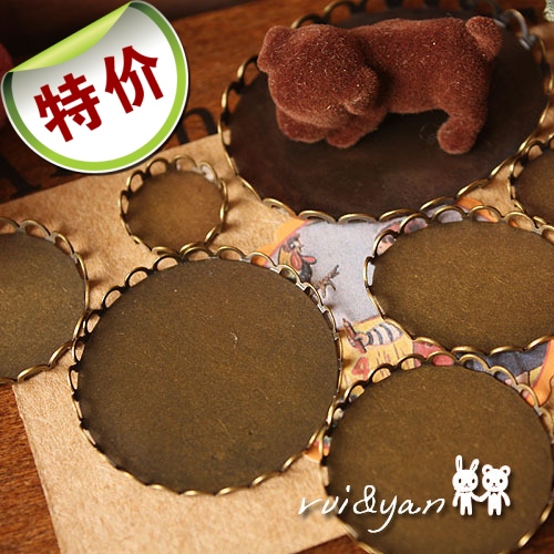 (special) Qinggu bronze lace time gem base of 8 specifications DIY ornament accessories (1998A)
