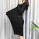 Phụ nữ mang thai đầm mùa thu đông 2018 mới thời trang size lớn Bà bầu mang áo mùa thu đáy áo sơ mi mỏng đan