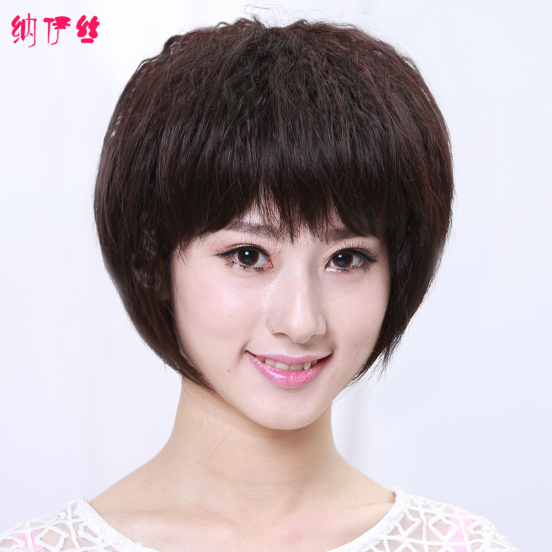新款短卷发直发垫发根头套假发女蓬松玉米须短发齐刘海整顶假发套