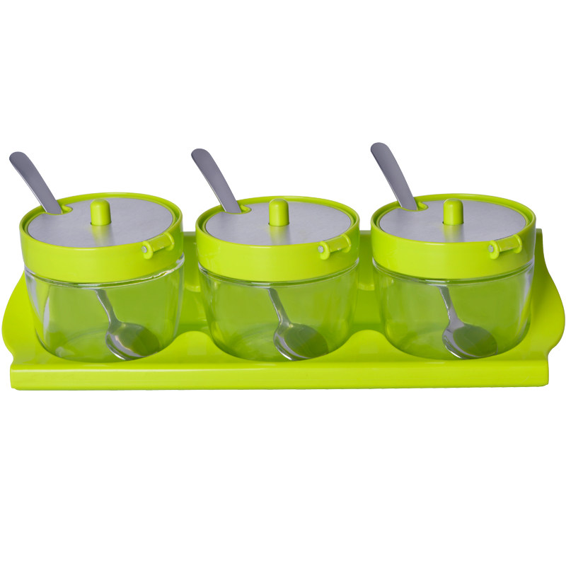 【天猫超市】克芮思托NC-8955艾立蒙特玻璃调味套装带勺三件套