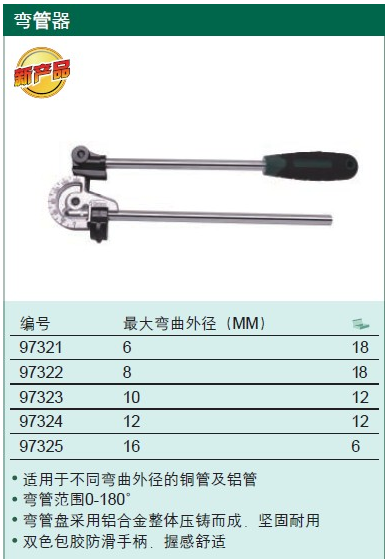 Shida Pipe Bender 6 8 10 12 16 97321 97322 97323 97324 97327 97326