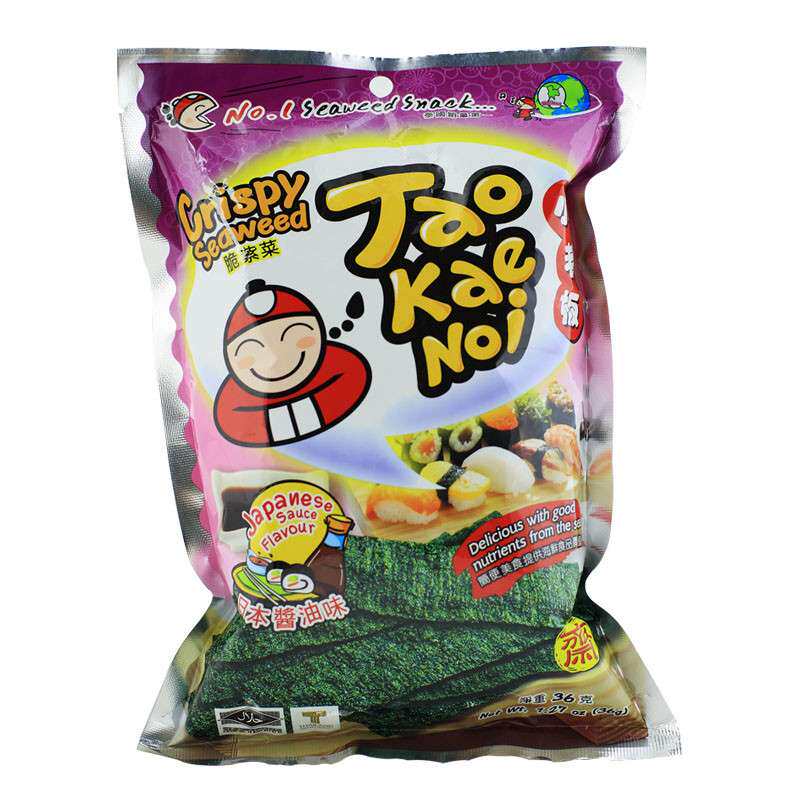 【苏宁易购】泰国小老板炸海苔-日本酱油味 36g/袋