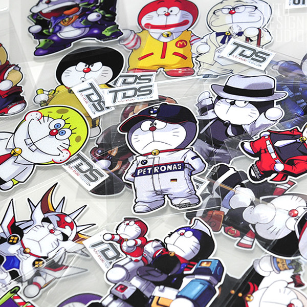 Doraemon Q version of funny cartoon car reflective stickers