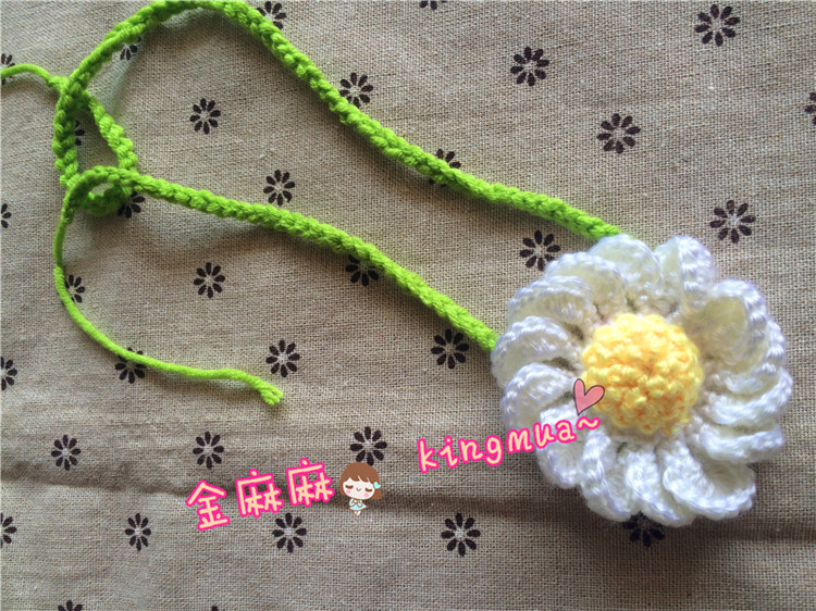 Customized pure hand - made hair hook knitting children baby hair - tape headdress Sen - female decoration