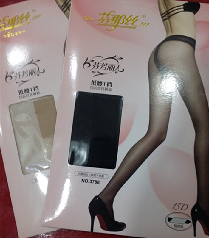 Fennas Genuine 3788 Sun Protection Socks, Fashionable Low-Waist T-Crotch Core-Spun Silk 15D T-String Pantyhose