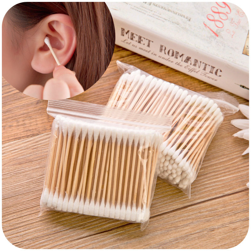 Home wood stick Makeup Cotton Stick Small Head Out Ears Cotton Stick Home Cotton Stick Disposable Double Head Clean Cotton Stick