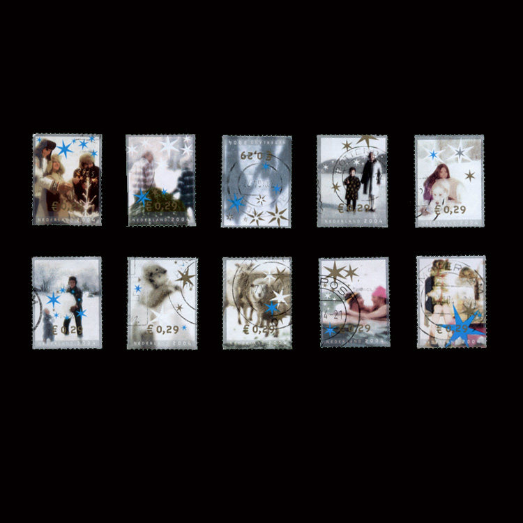 Foreign Stamps 444 The Netherlands Christmas Ice and Snow Caring Letter Pin 10 All