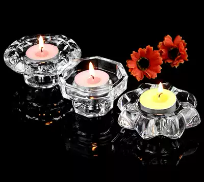 Transparent glass candle holder candlelight dinner wedding ornaments candle Cup night light candle lamp European glass candle holder