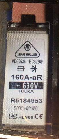jeanmuller fuse HLS00 25 40 160A-aR 690V (R5184953-160A) straight beat