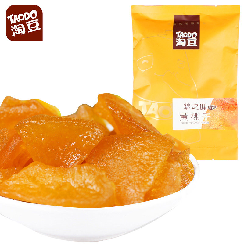 【天猫超市】淘豆黄桃干108g蜜饯果干果脯 休闲零食小吃